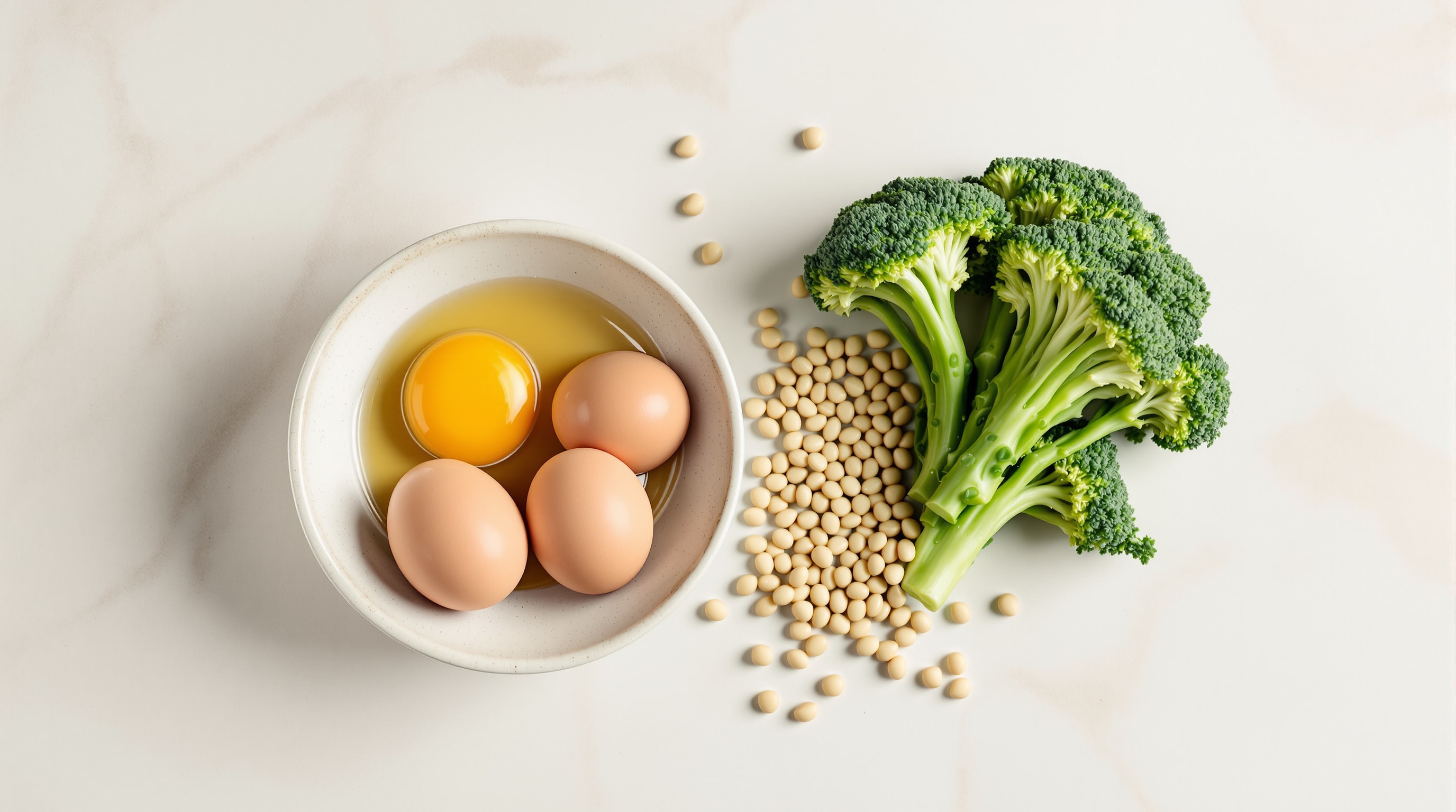 Eggs, broccoli and soybeans, foods naturally containing choline